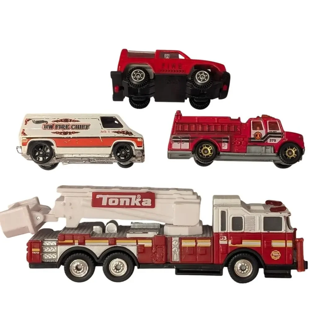 Toy Vehicles Fire Truck Bundle Tonka/Matchbox/Hotwheels